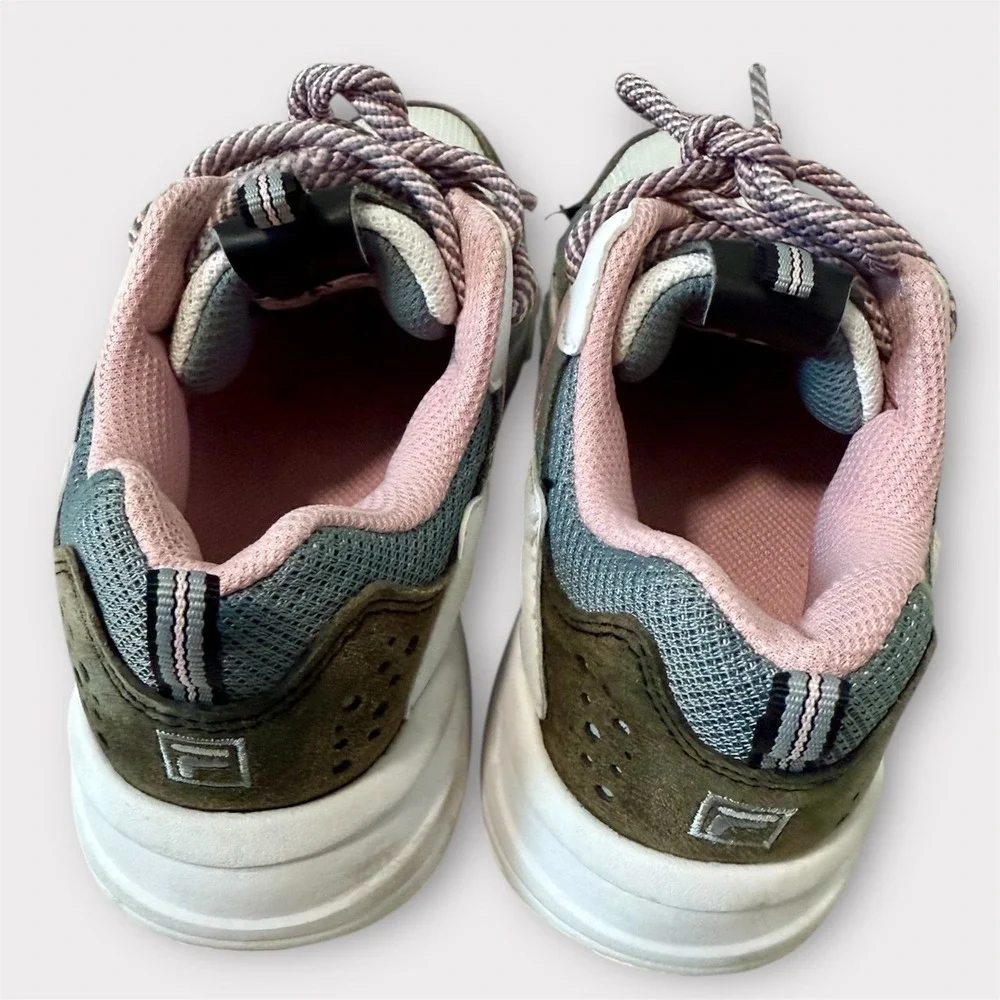 Fila Kids Chunky Sneakers Pink Grey‎ White Lace Up Athletic Shoes Size 3